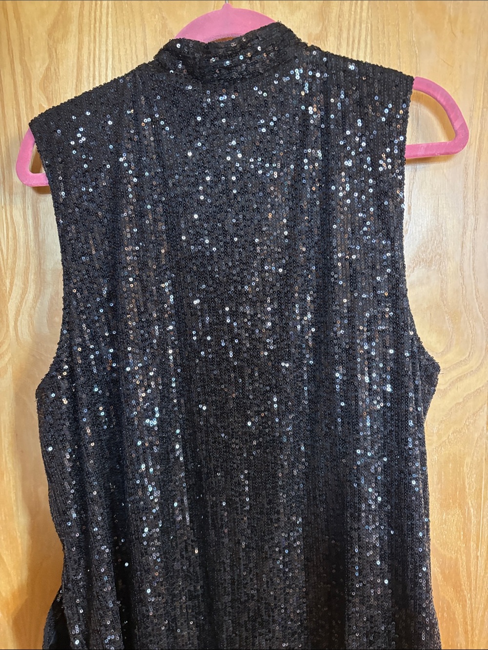 Anna & Ava Black Sequin Sleeveless Duster Vest - Picture 4 of 4